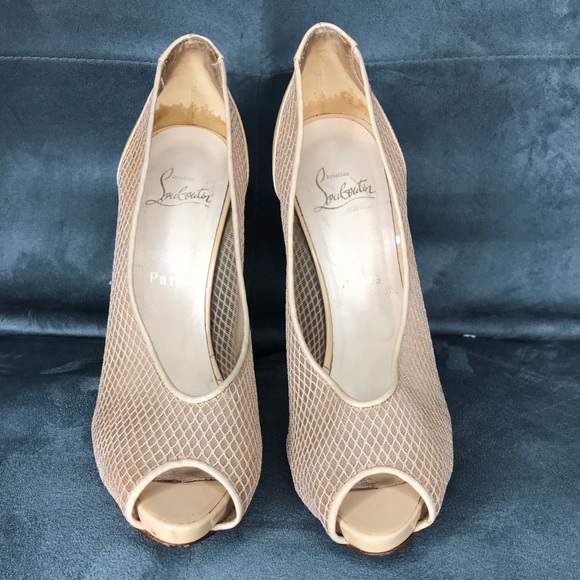 christian louboutin mesh heels